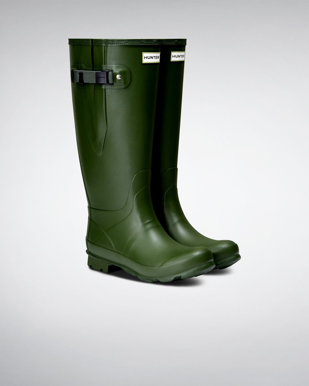 Hunter Norris Field Wide Fit Rain Boots - For Sale Cheap Womens Green - NLSEFQ837